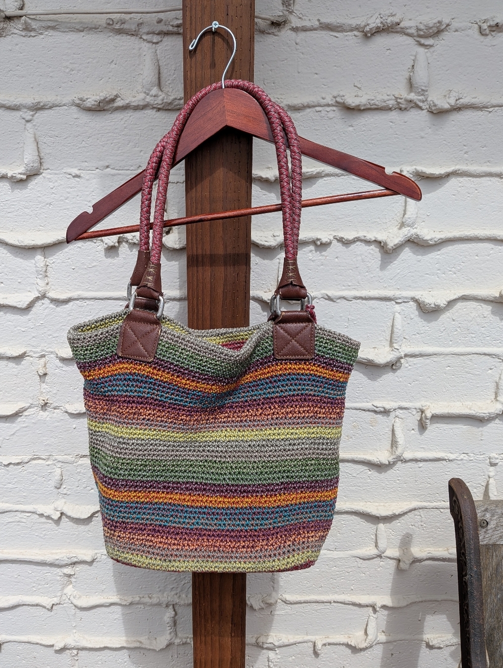 { The Sak } Cambria Muticolor Rainbow Crochet Tote Purse Bag